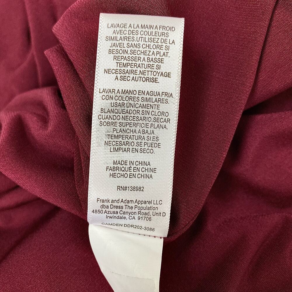 Dress The Population Camden Mermaid Hem Evening Gown – Burgundy, XL - Picture 8 of 12